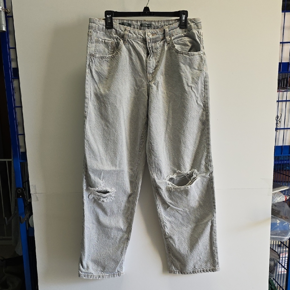 Women's Wild Fable Mid-Rise 90's Relaxed Straight Jeans Size 10 Grey Wash